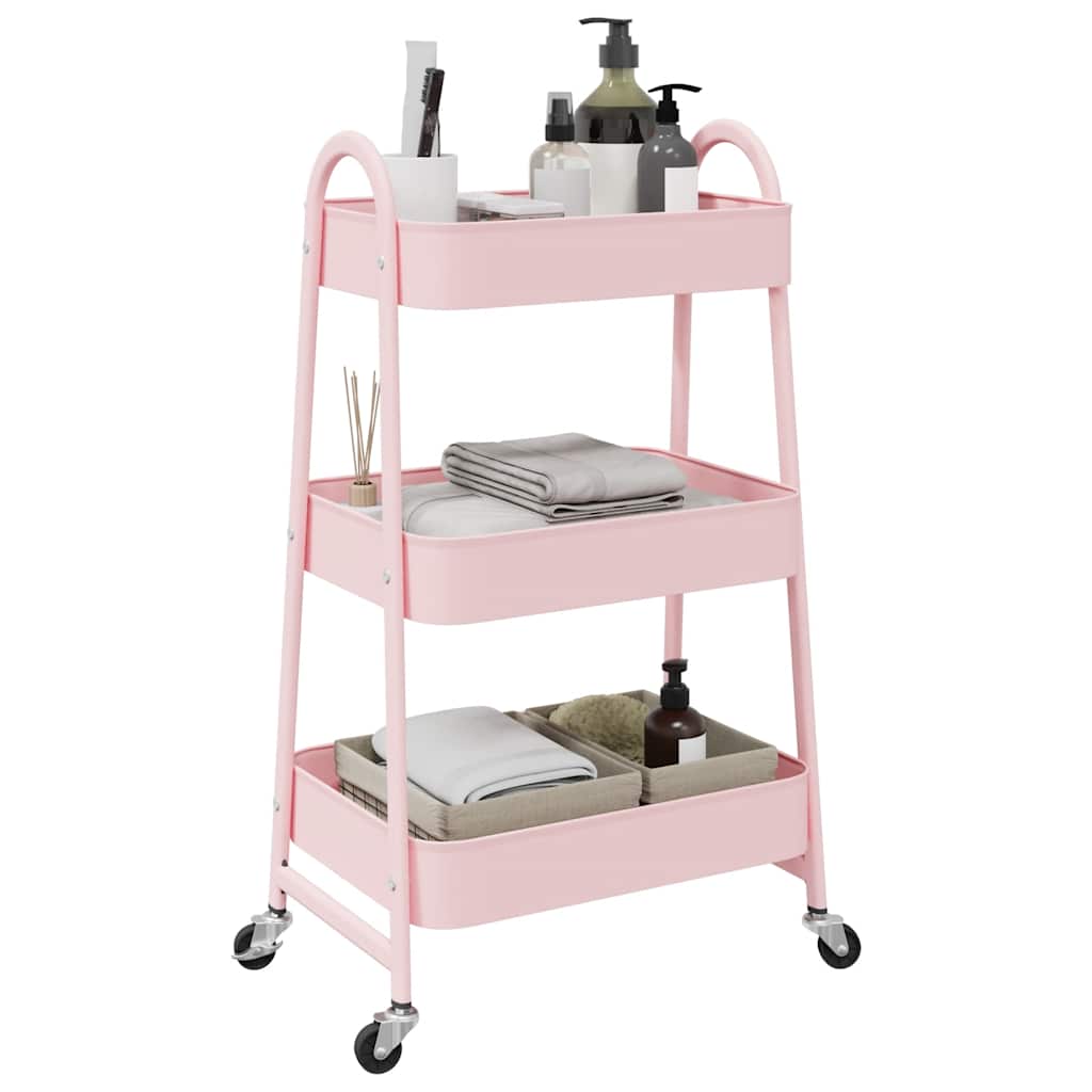 Carrello Portaoggetti A 3 Ripiani 42X41,5X77 Cm In Acciaio