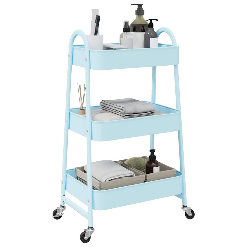 Carrello Portaoggetti A 3 Ripiani 42X41,5X77 Cm In Acciaio