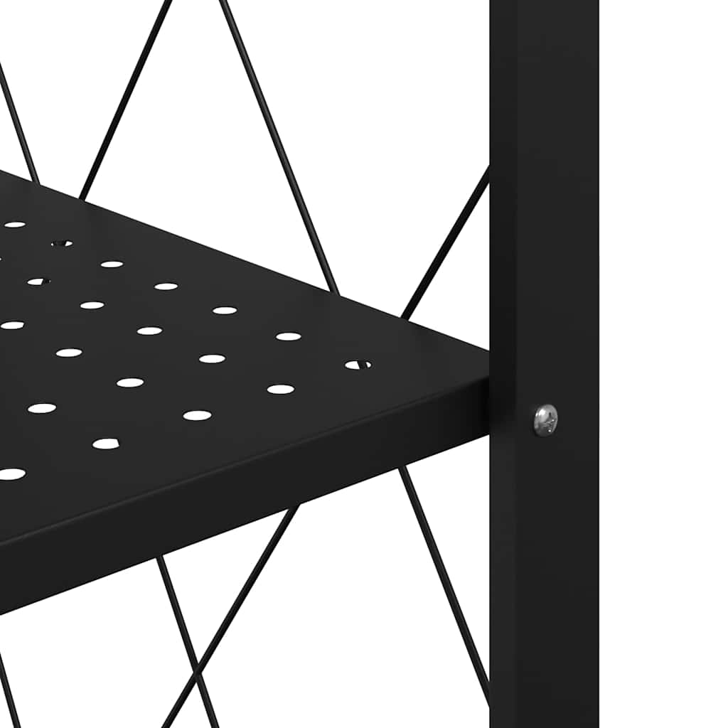 Scaffale Portaoggetti Su Ruote Nero 71X34X88 Cm In Acciaio