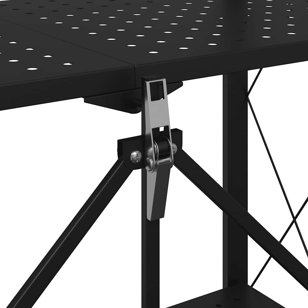 Scaffale Portaoggetti Su Ruote Nero 71X34X88 Cm In Acciaio