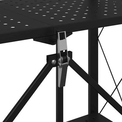 Scaffale Portaoggetti Su Ruote Nero 71X34X88 Cm In Acciaio