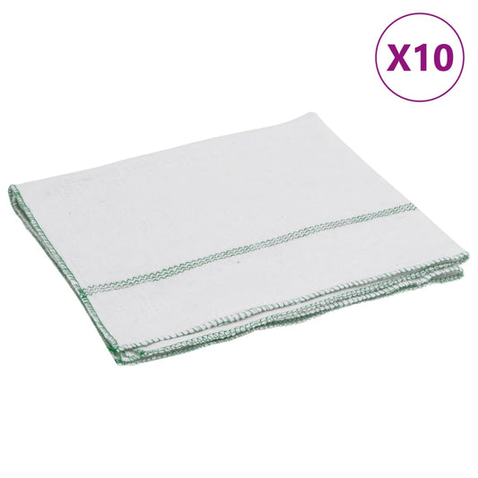 Panni Per La Pulizia 10Pz Righe Bianche E Verdi 50X60 Cm