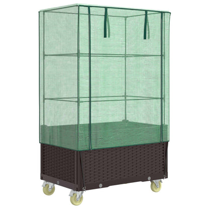 Letto Rialzato Con Copertura E Ruote Effetto Rattan 80X50X182Cm