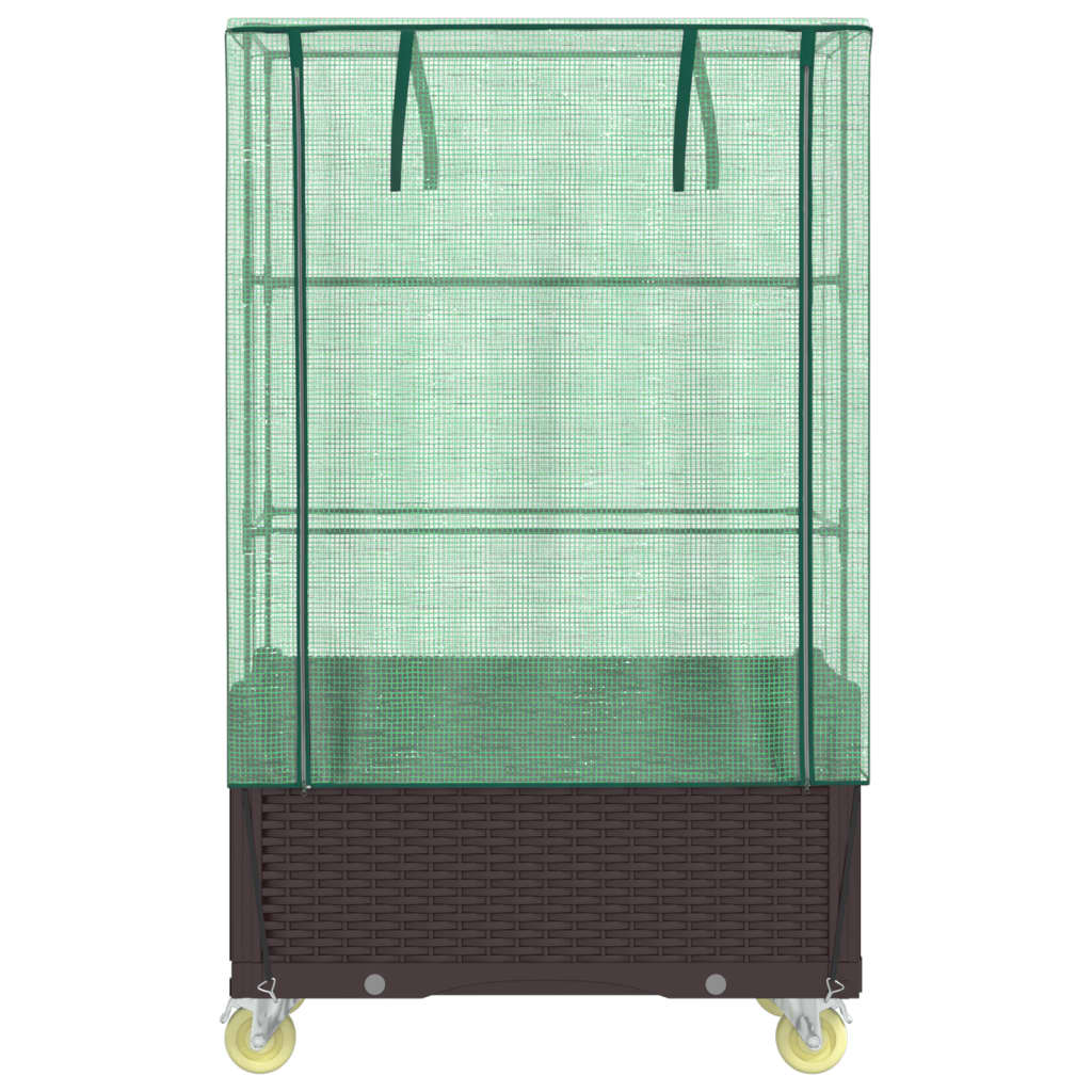 Letto Rialzato Con Copertura E Ruote Effetto Rattan 80X50X182Cm