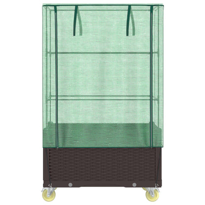 Letto Rialzato Con Copertura E Ruote Effetto Rattan 80X50X182Cm