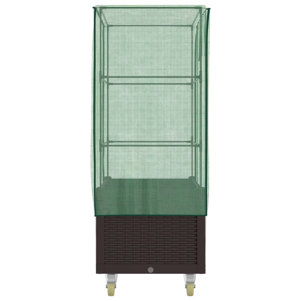 Letto Rialzato Con Copertura E Ruote Effetto Rattan 80X50X182Cm