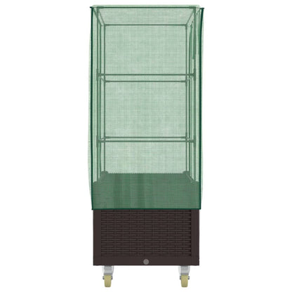 Letto Rialzato Con Copertura E Ruote Effetto Rattan 80X50X182Cm