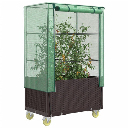 Letto Rialzato Con Copertura E Ruote Effetto Rattan 80X50X182Cm