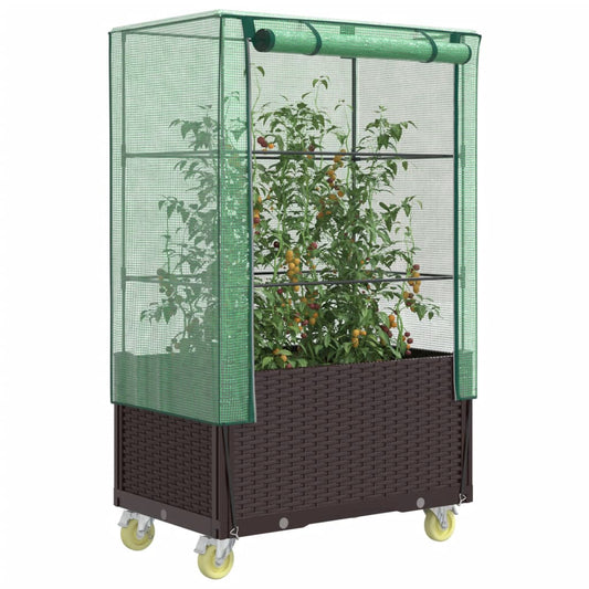 Letto Rialzato Con Copertura E Ruote Effetto Rattan 80X50X182Cm