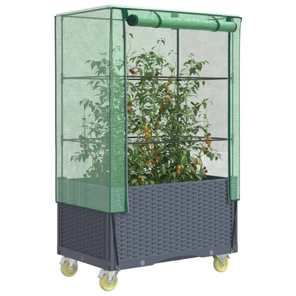 Letto Rialzato Con Copertura E Ruote Effetto Rattan 80X50X182Cm
