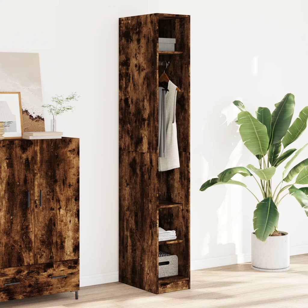 Armadio Con Cassetti Legno Multistrato Rovere Fumo
