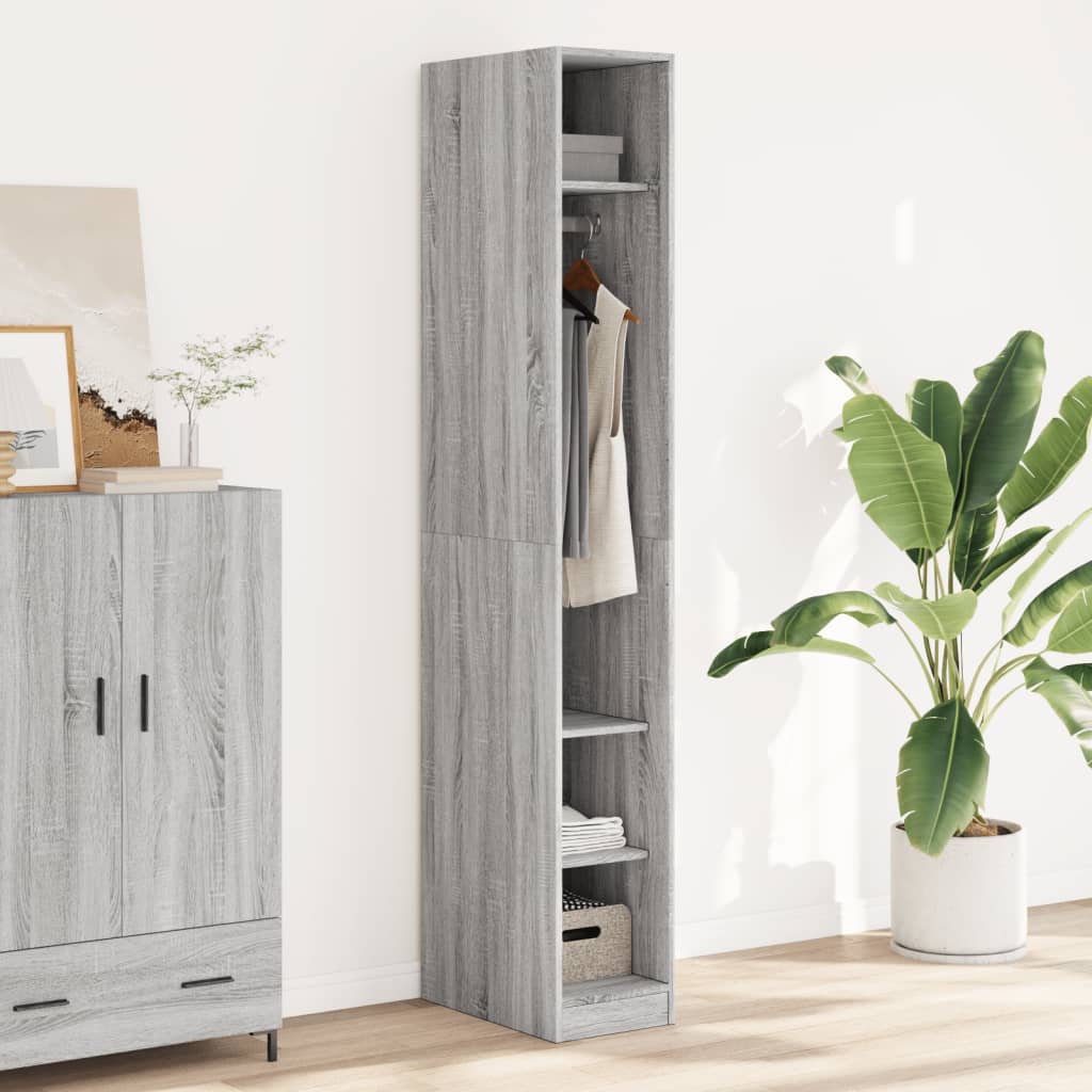 Armadio In Legno Multistrato Grigio Sonoma