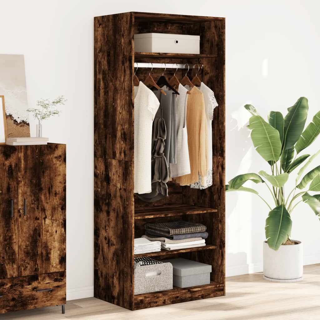 Armadio Con Cassetti Legno Multistrato Rovere Fumo