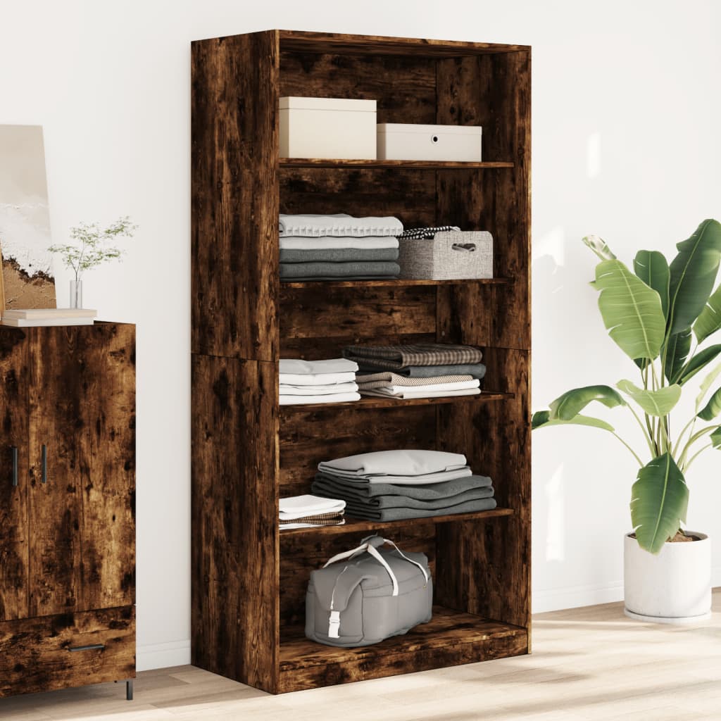 Armadio Con Cassetti Legno Multistrato Rovere Fumo
