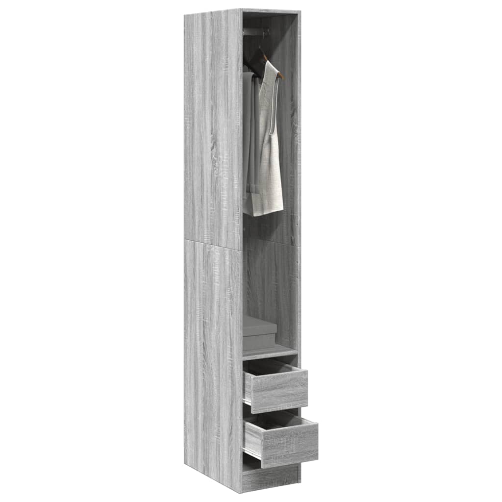 Armadio In Legno Multistrato Grigio Sonoma