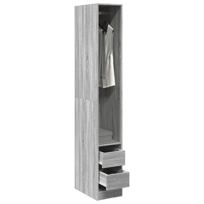 Armadio In Legno Multistrato Grigio Sonoma