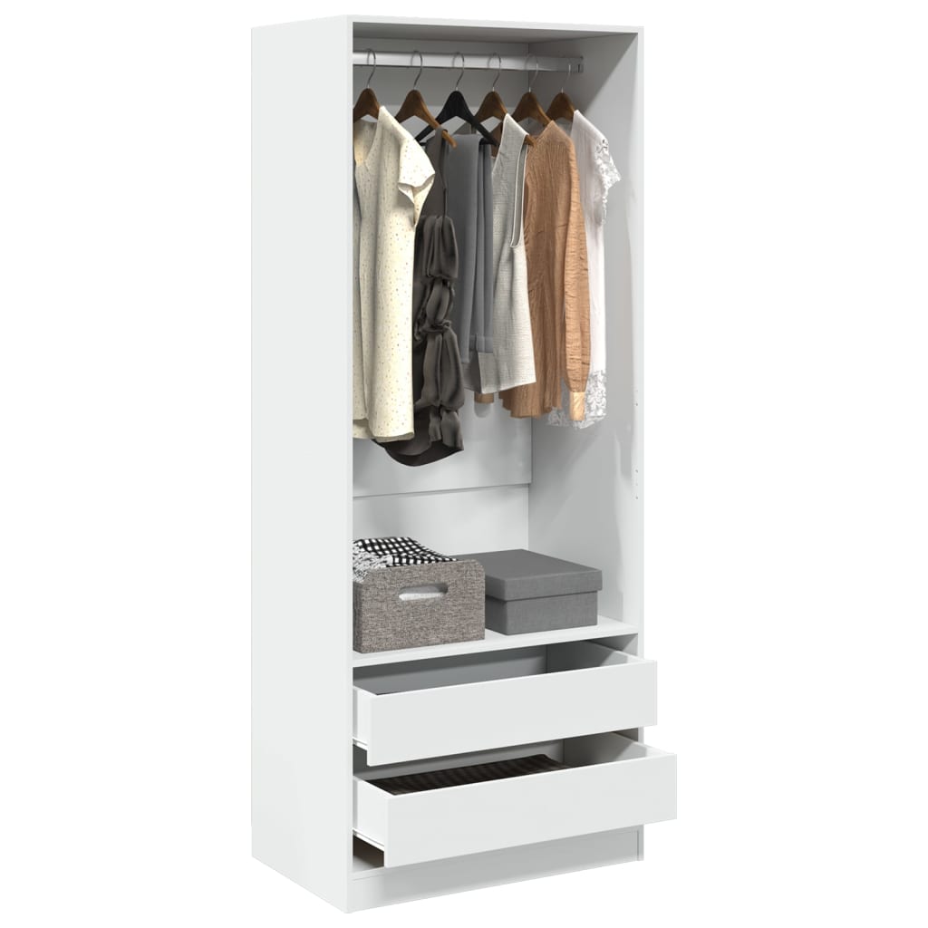 Armadio Con Cassetti In Legno Multistrato Bianco