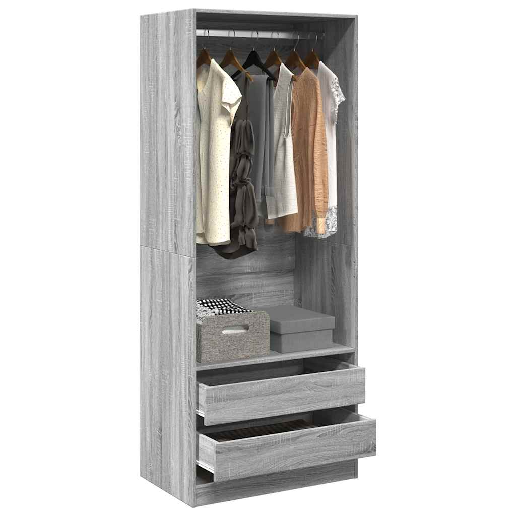 Armadio In Legno Multistrato Grigio Sonoma