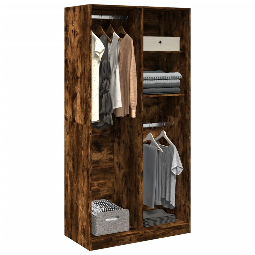 Armadio Con Cassetti Legno Multistrato Rovere Fumo