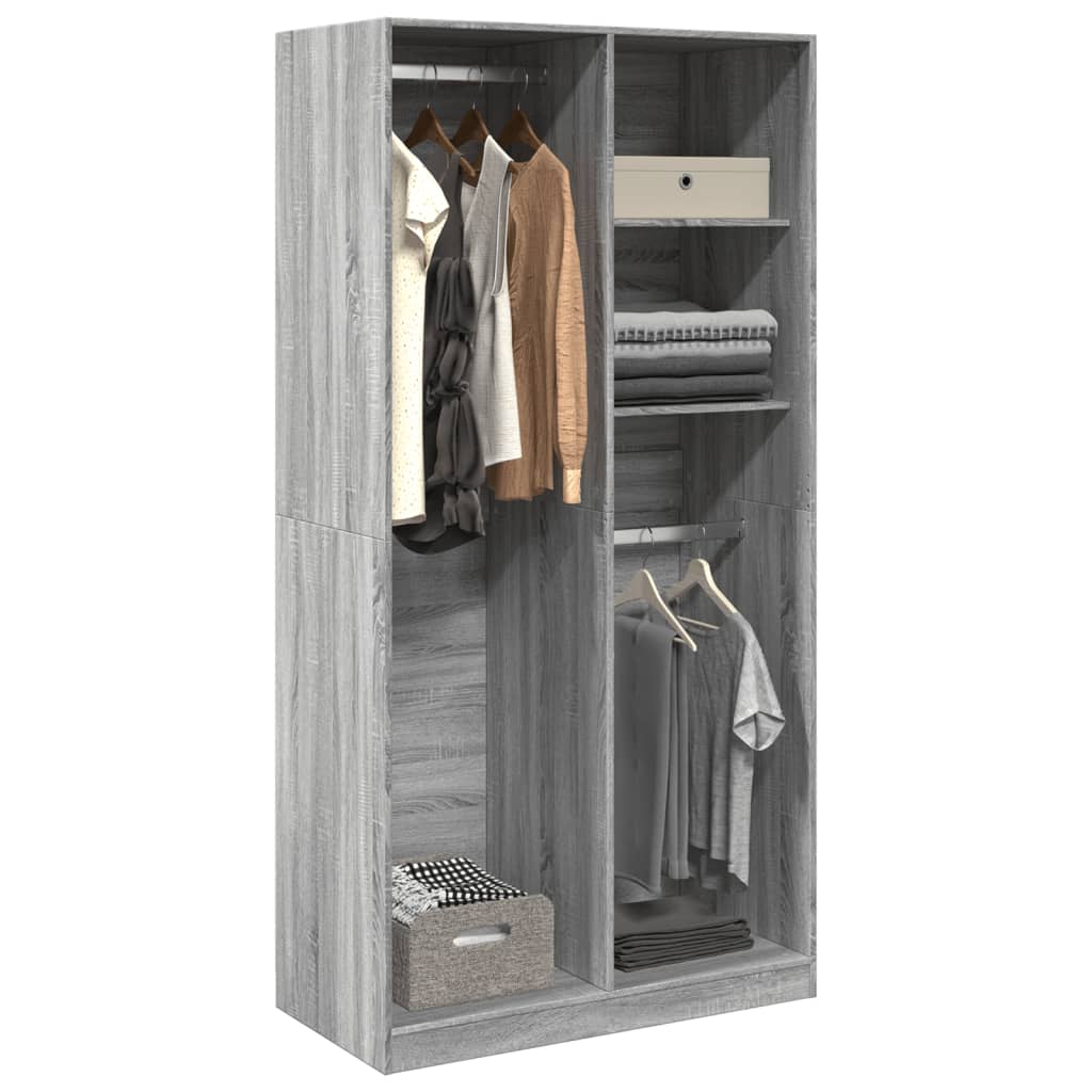 Armadio In Legno Multistrato Grigio Sonoma