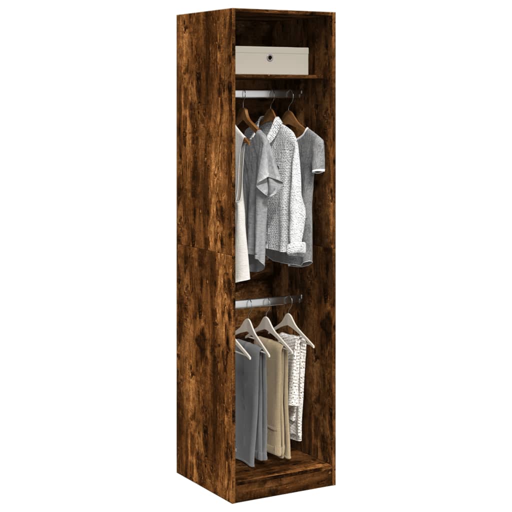 Armadio Con Cassetti Legno Multistrato Rovere Fumo