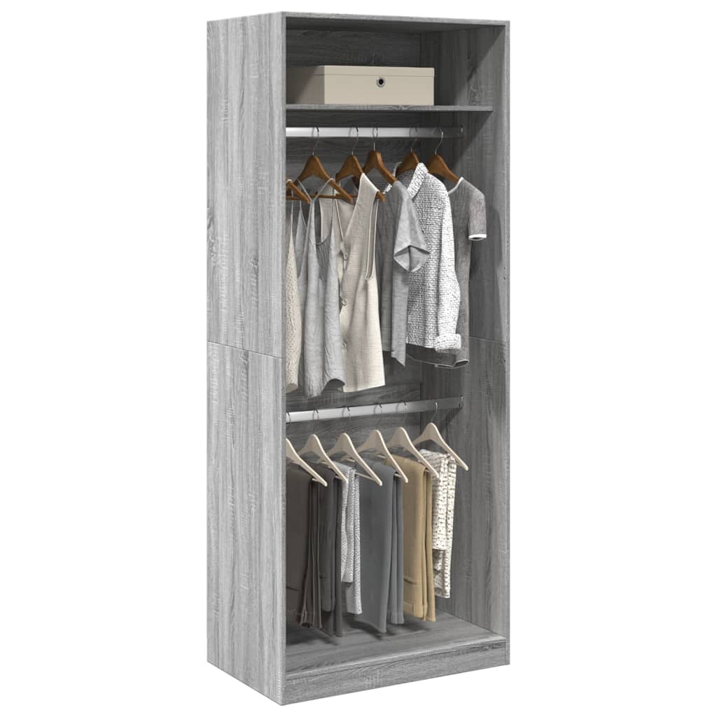 Armadio In Legno Multistrato Grigio Sonoma