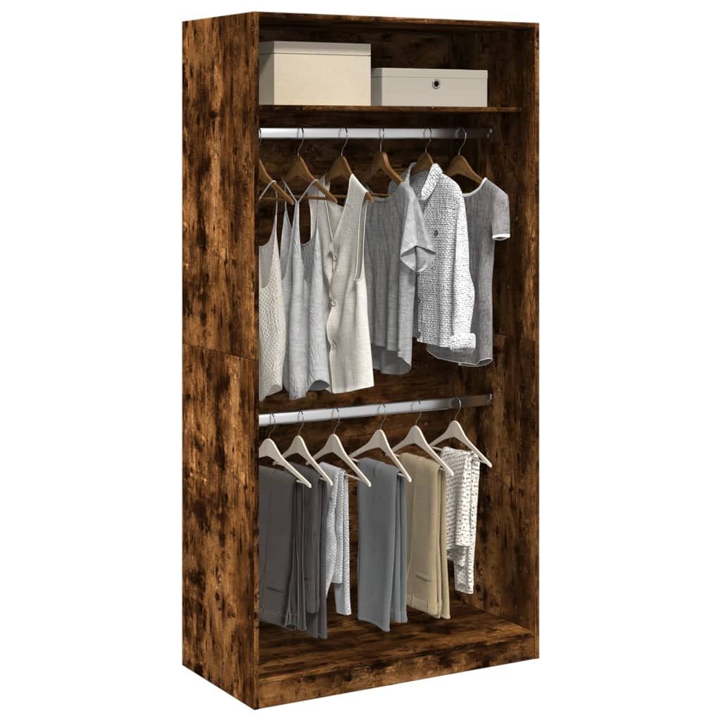 Armadio Con Cassetti Legno Multistrato Rovere Fumo