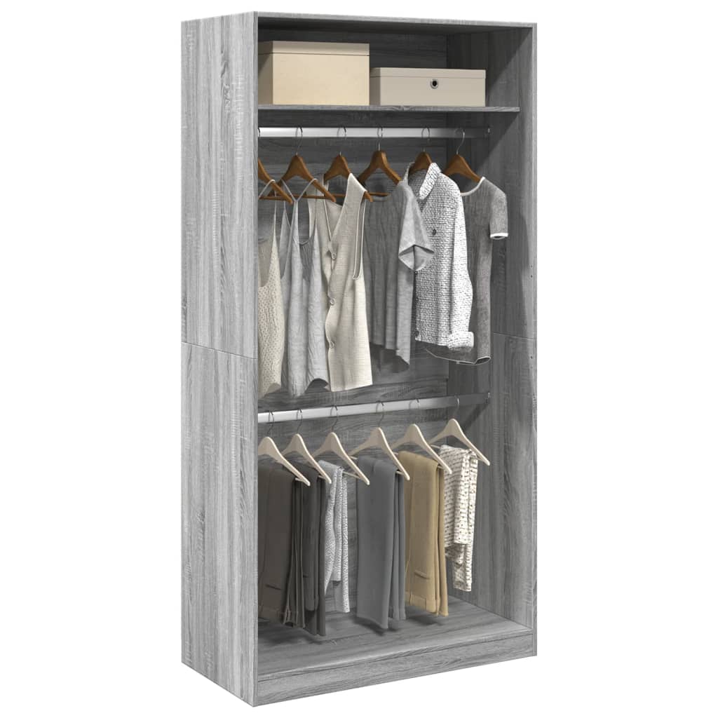 Armadio In Legno Multistrato Grigio Sonoma