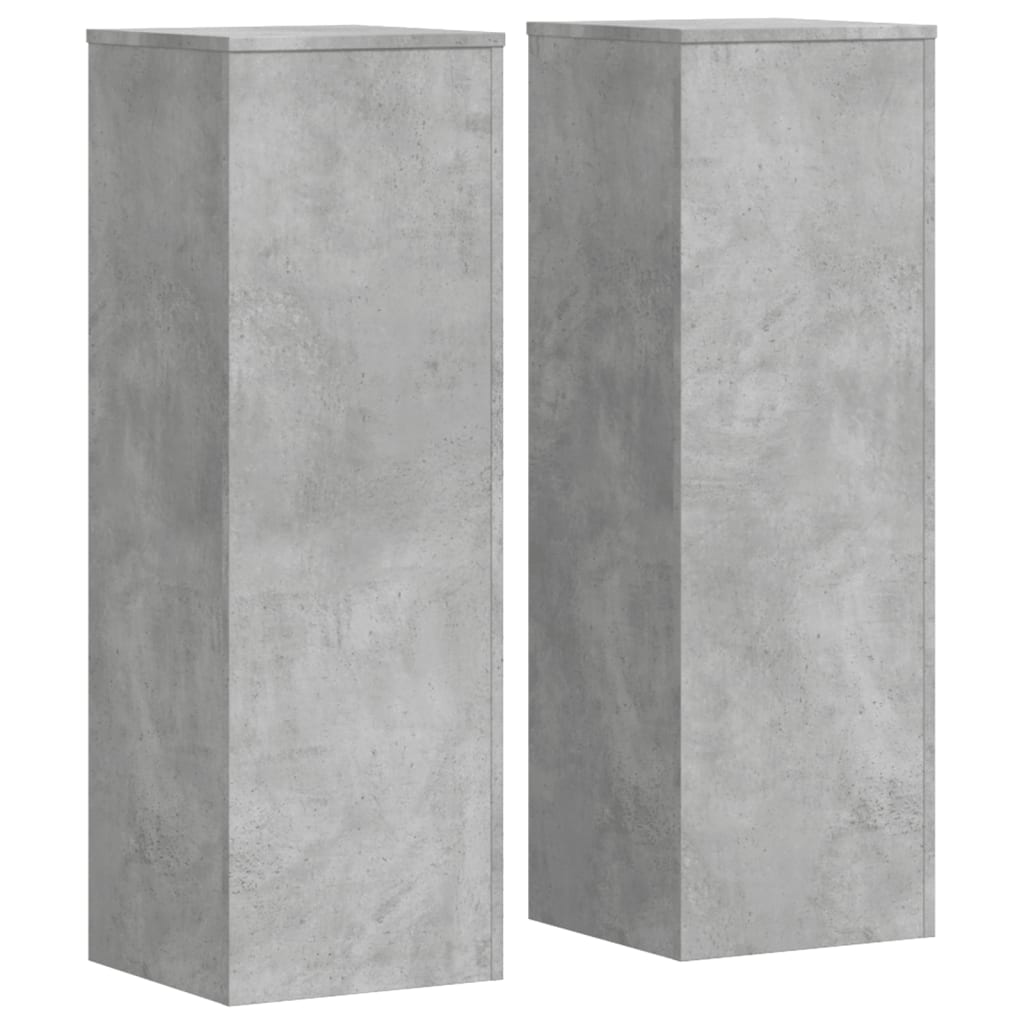 Supporti Per Piante 2 Pz Grigio Cemento 33X33X100Cm Multistrato