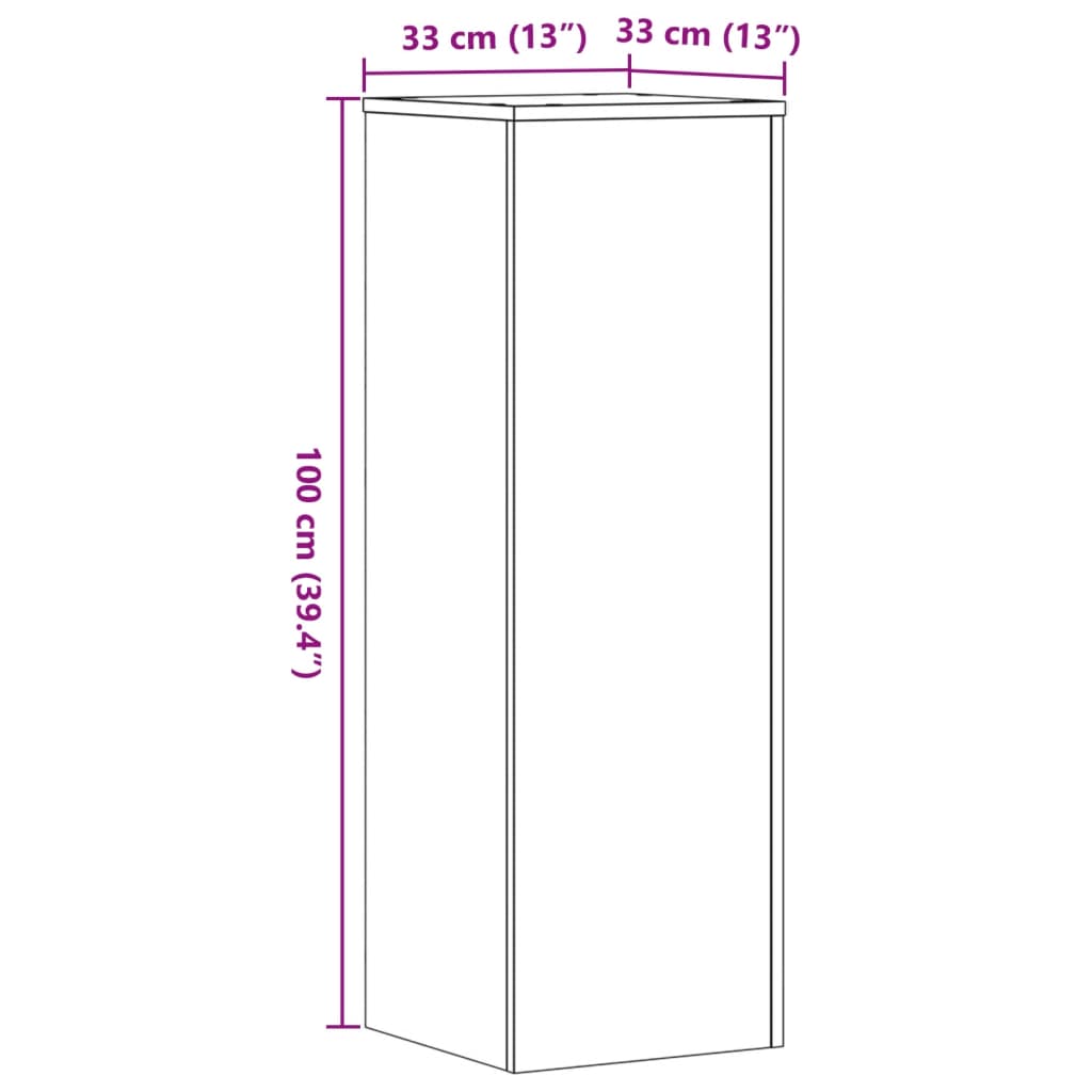 Supporti Per Piante 2 Pz Grigio Cemento 33X33X100Cm Multistrato