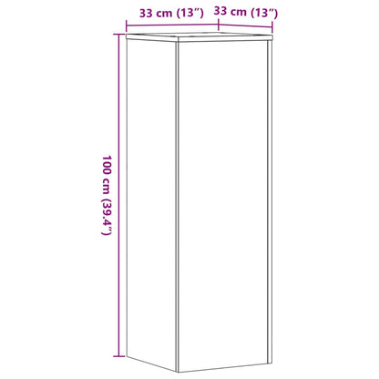 Supporti Per Piante 2 Pz Grigio Cemento 33X33X100Cm Multistrato