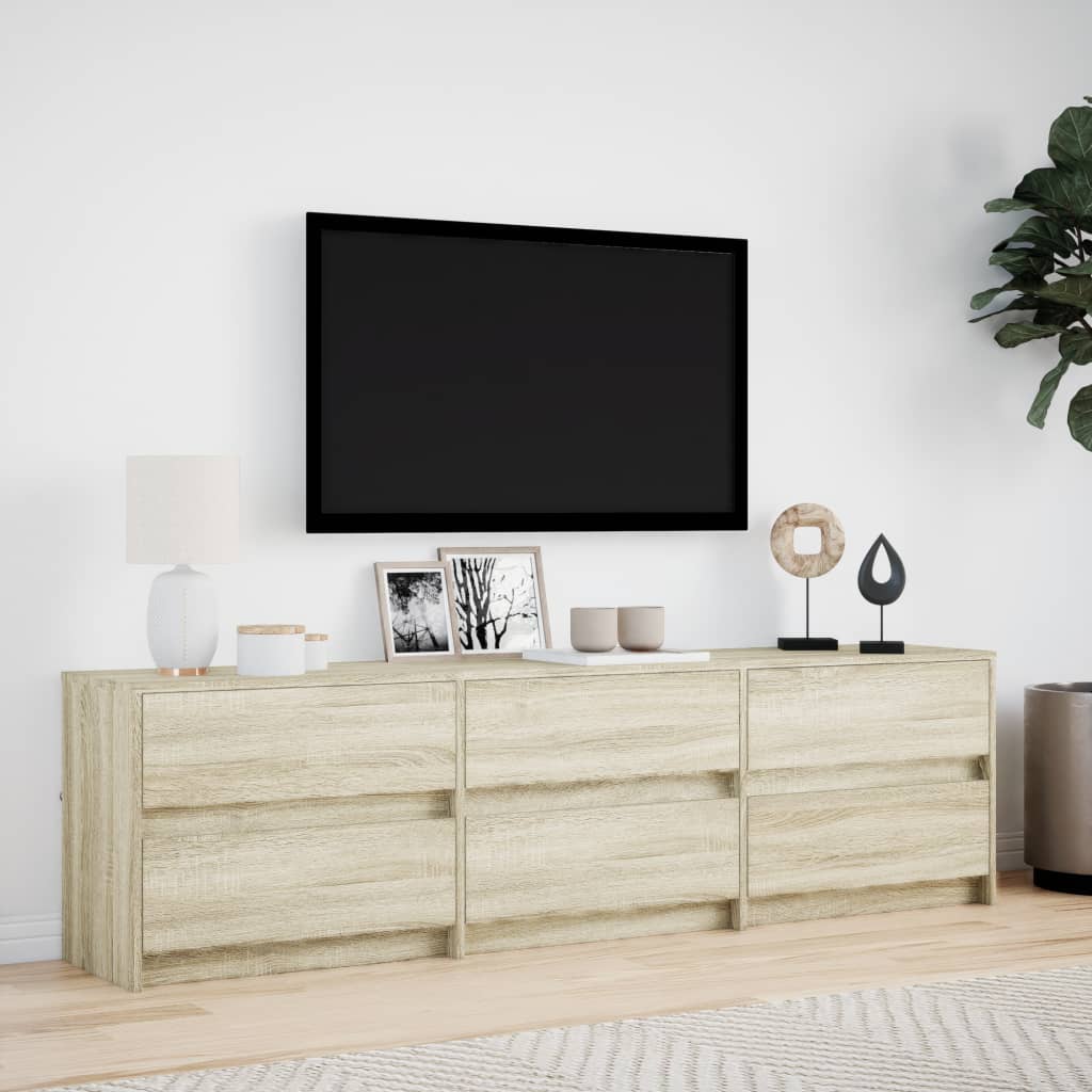 Mobile Porta Tv Con Led 180X34X50Cm In Truciolato