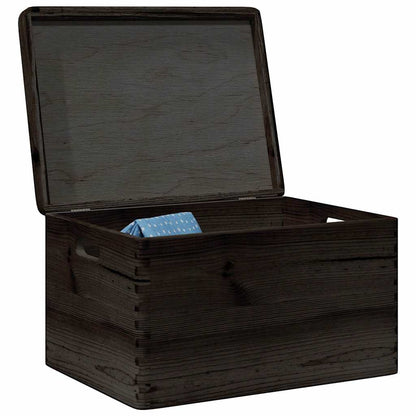Scatola In Legno Con Manici Nera In Legno Di Pino Nero