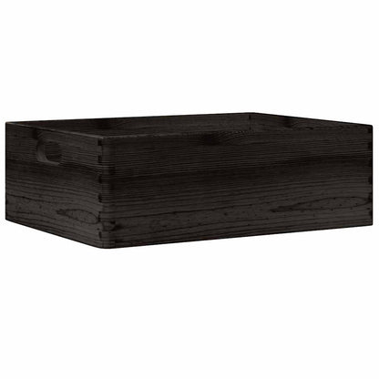 Scatola In Legno Con Manici Nera In Legno Di Pino Nero