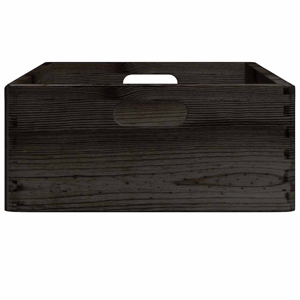 Scatola In Legno Con Manici Nera In Legno Di Pino Nero