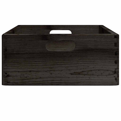 Scatola In Legno Con Manici Nera In Legno Di Pino Nero