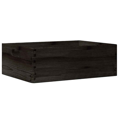 Scatola In Legno Con Manici Nera In Legno Di Pino Nero
