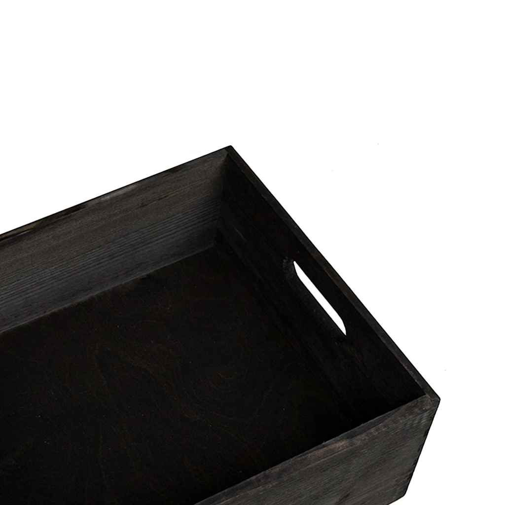 Scatola In Legno Con Manici Nera In Legno Di Pino Nero
