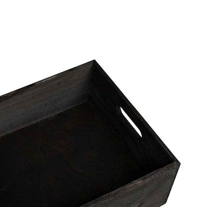 Scatola In Legno Con Manici Nera In Legno Di Pino Nero