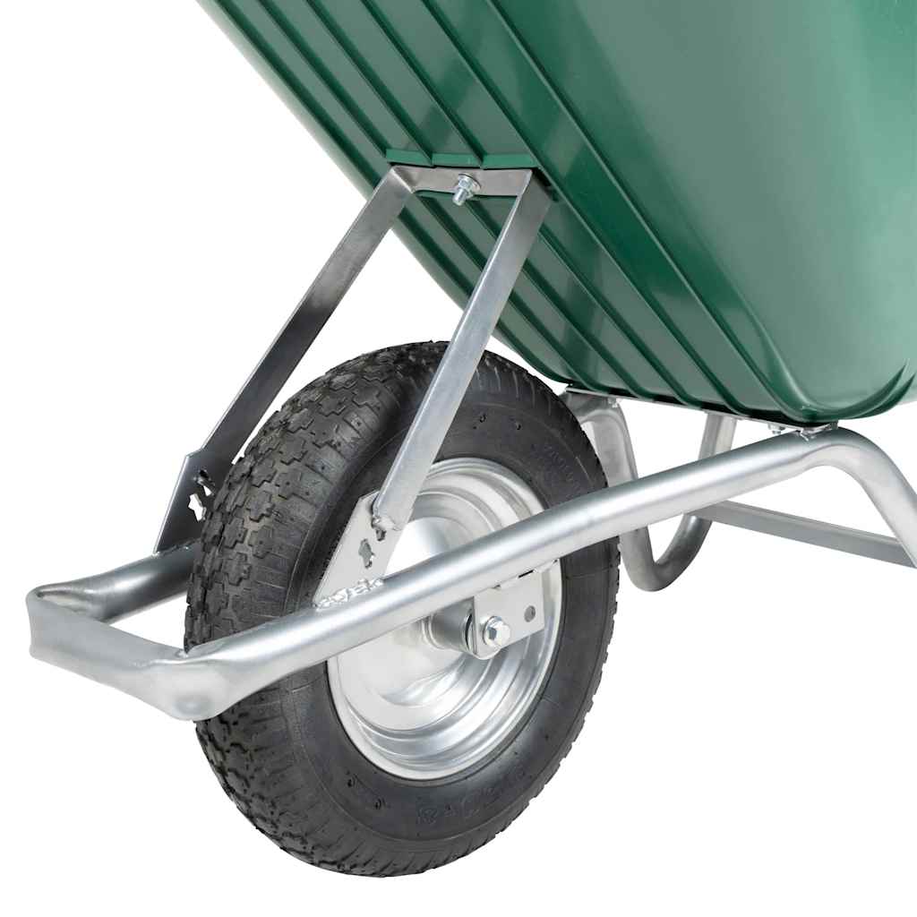 Carriola Verde 90 L 150 Kg In Acciaio Zincato E Plastica