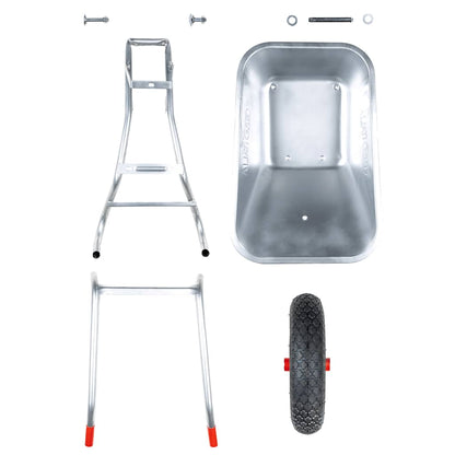 Carriola 90 L 150 Kg In Acciaio Zincato E Plastica