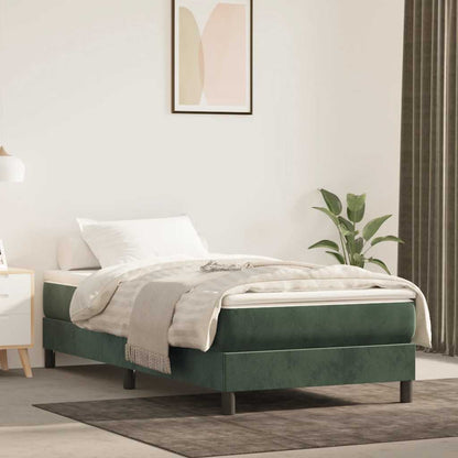 Materasso A Molle 80X200X20 Cm In Velluto Verde Scuro