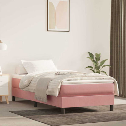 Materasso A Molle Insacchettate 90X210X20 Cm In Velluto Rosa