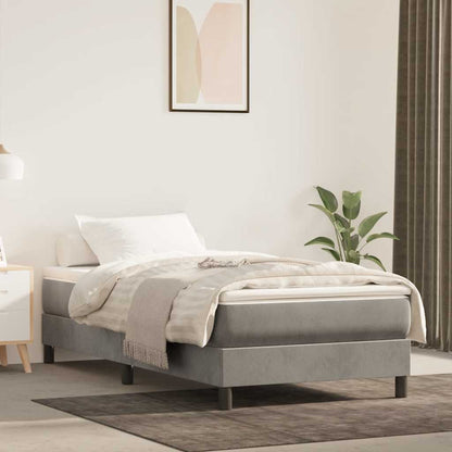 Materasso A Molle 120X190X20 Cm In Velluto Grigio Chiaro