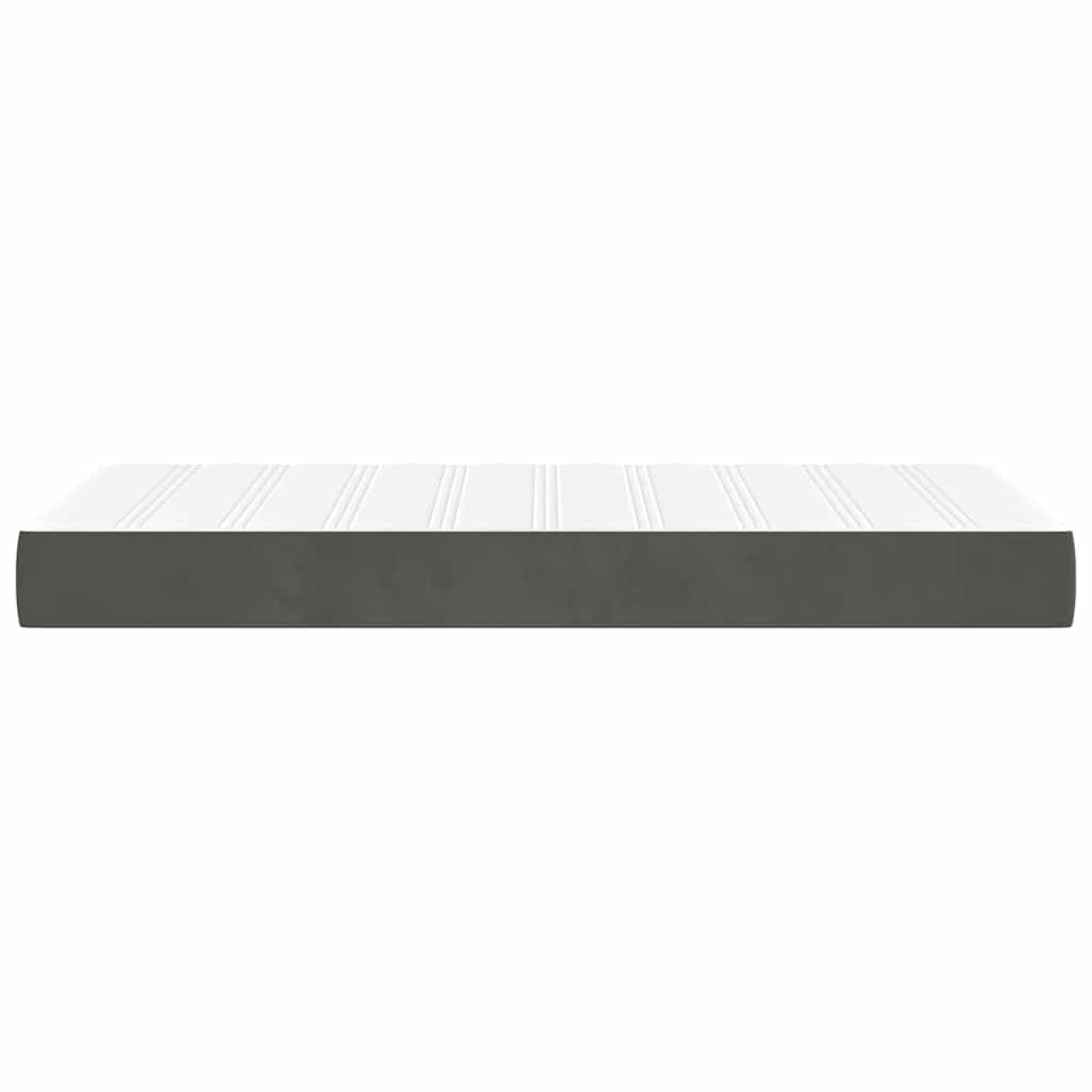 Materasso A Molle 90X210X20 Cm In Velluto Grigio Scuro