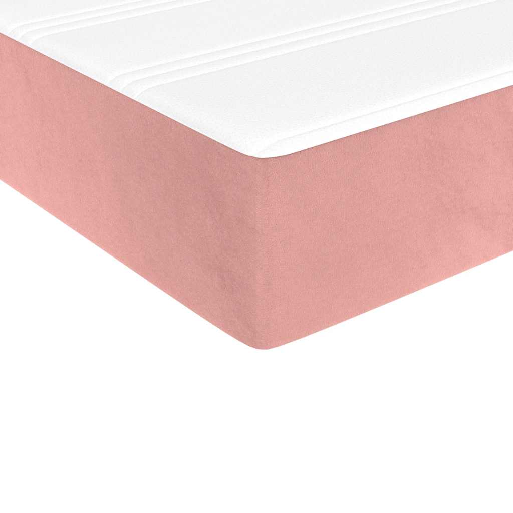 Materasso A Molle Insacchettate 90X210X20 Cm In Velluto Rosa