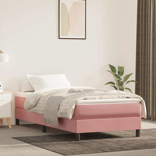 Materasso A Molle Insacchettate 90X210X20 Cm In Velluto Rosa