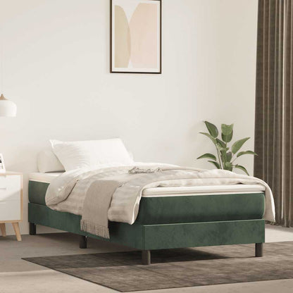 Materasso A Molle 80X200X20 Cm In Velluto Verde Scuro