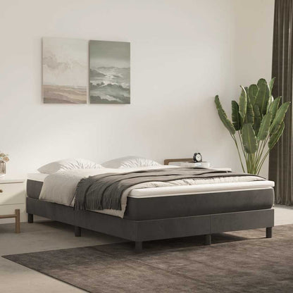 Materasso A Molle 90X210X20 Cm In Velluto Grigio Scuro