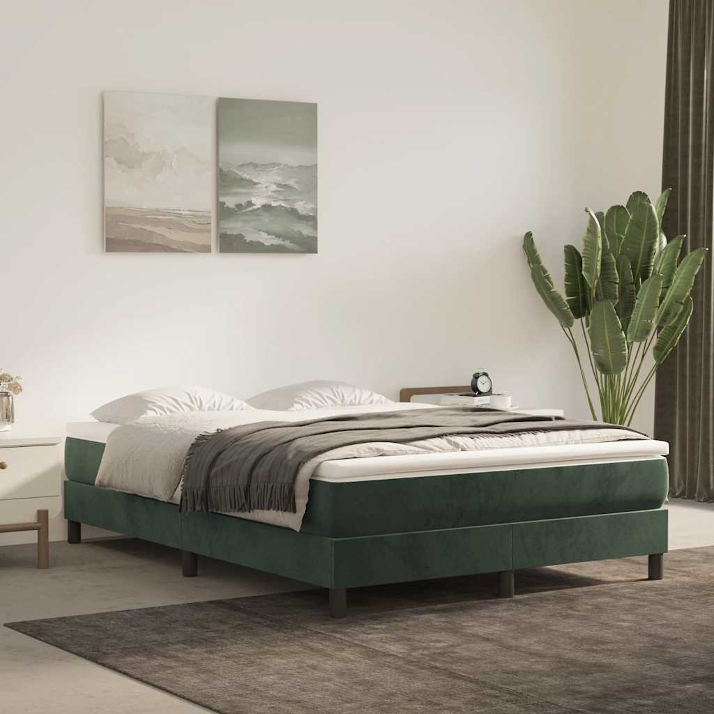 Materasso A Molle 80X200X20 Cm In Velluto Verde Scuro
